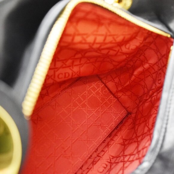 CHRISTIAN DIOR Lady Cannage 2Way Shoulder Hand Bag Suede Leather Black 43KB146 - Picture 11 of 15